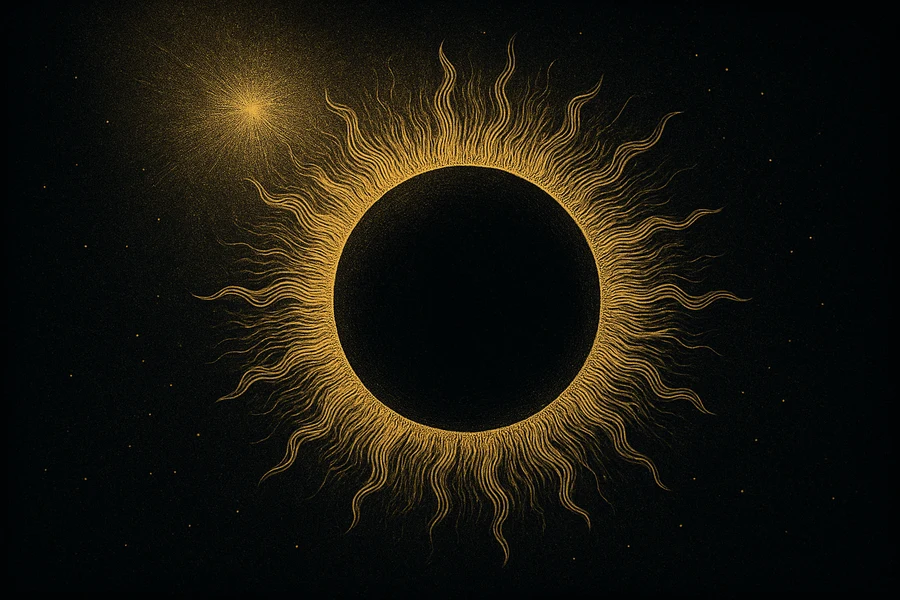 Tam güneş tutulması, altın korona halkası