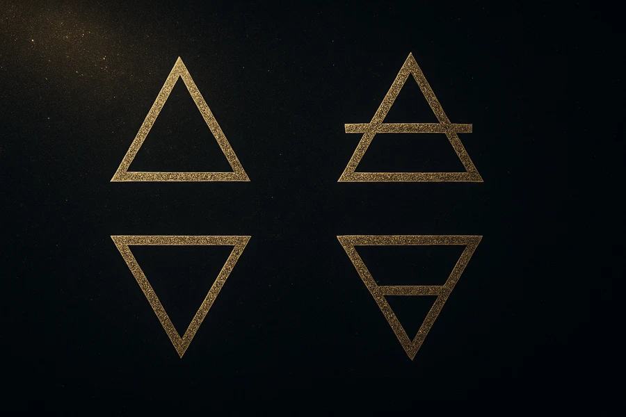 Dört element sembolü, ateş hava su toprak, alchemical engraving