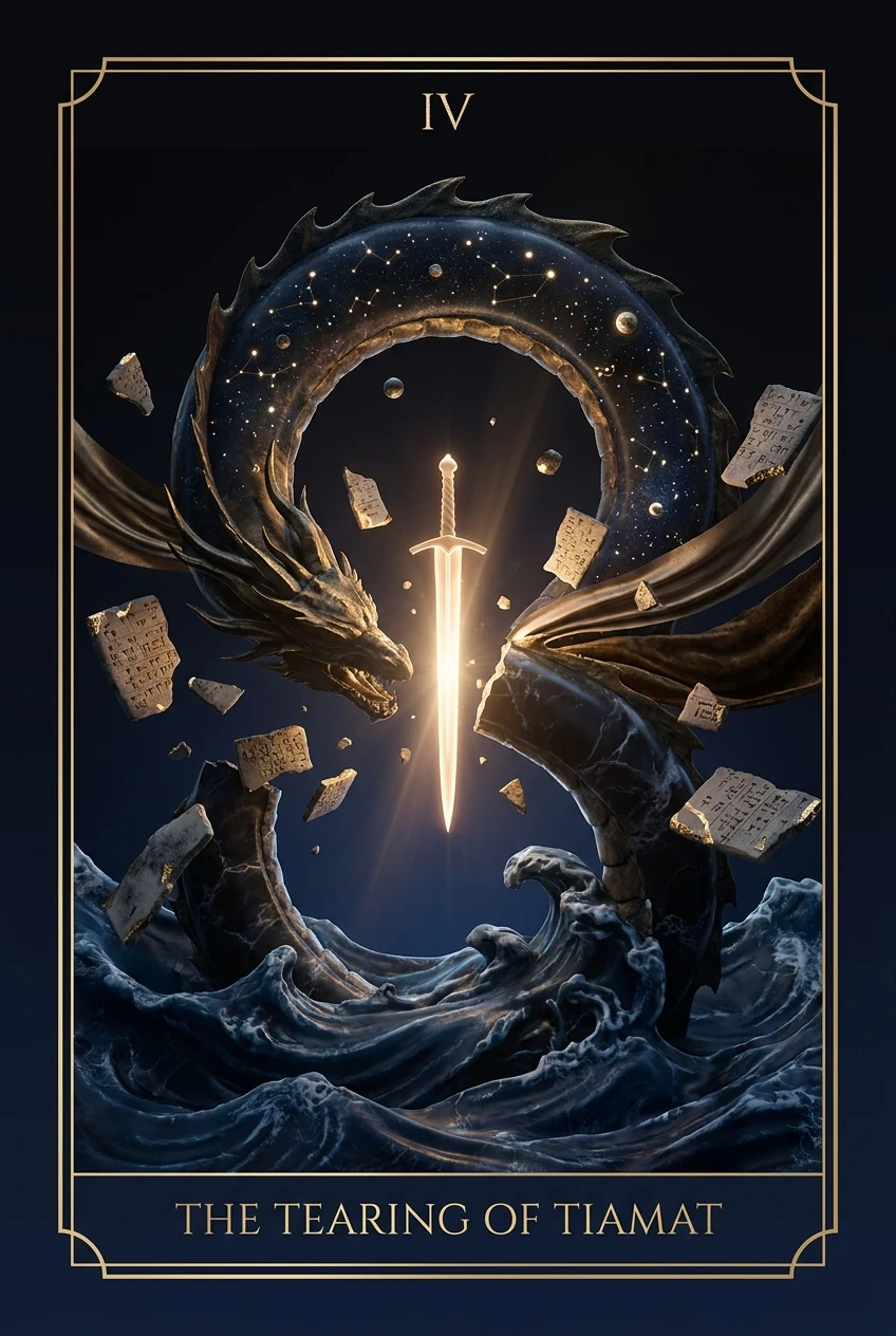 The Tearing of Tiamat, The cut that births a cosmos out of chaos