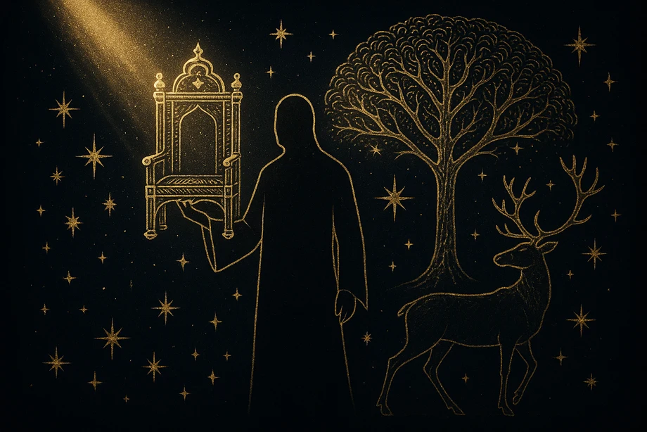 Ülgen, Üst dünya, yaratıcılık, ışık, alchemical engraving silüet
